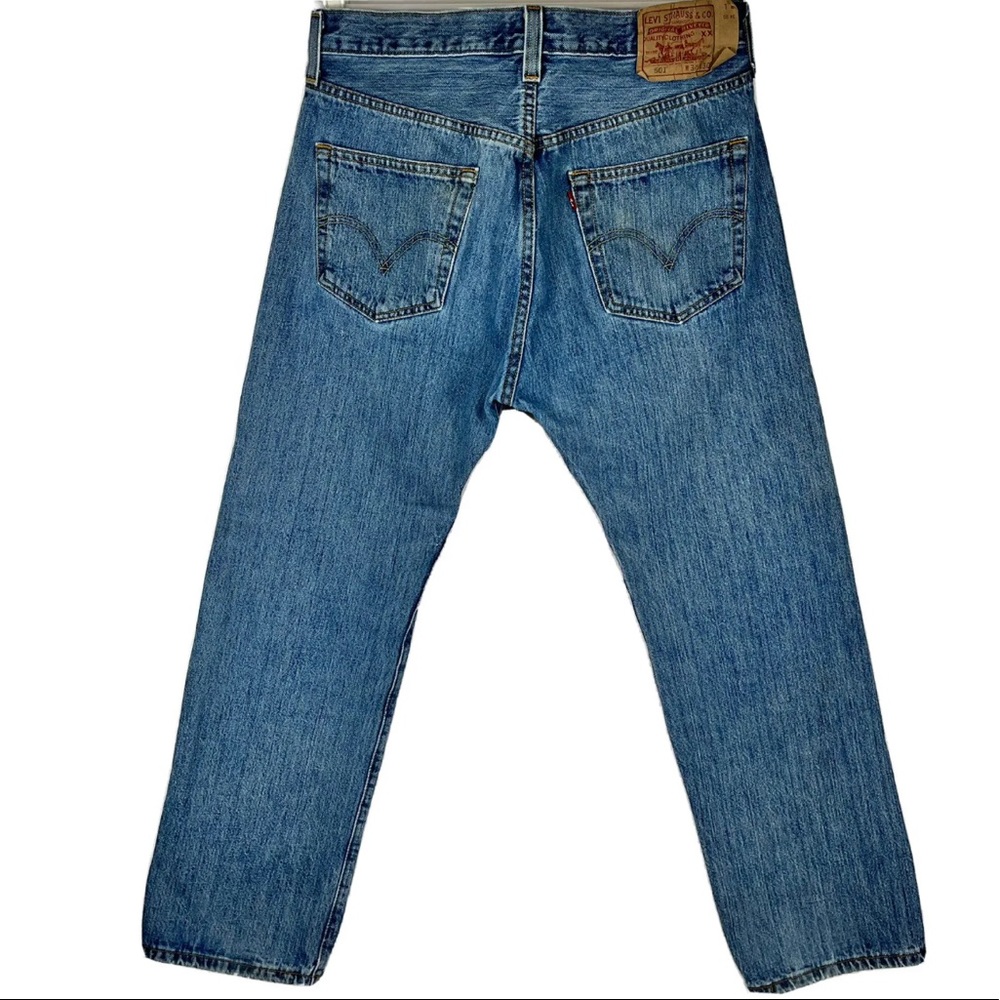 Levi's | Mens 34x30 | Original 501 Straight Leg Button Fly‎ Blue Denim Jeans - Picture 4 of 12